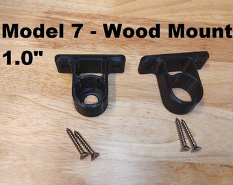 Tiki Torch Deck Mount: 1" Pole, Black ABS, Stainless Screws