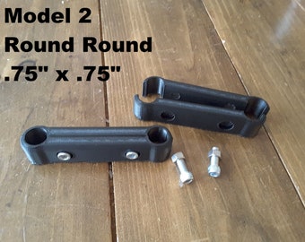 Tiki Torch Deck Railing Mount – 3/4" Round Pole Clamp Set | Black ABS | Fits Most Standard Deck Balusters | Made in US