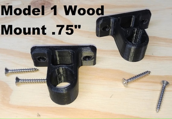 Tiki Torch Deck Mount: 3/4" Pole, Black ABS, Stainless Screws