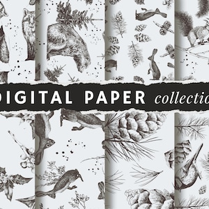 Printable Vintage Christmas Village Wrapping Paper Digital Download