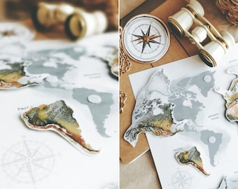 Continent Matching Activity for Toddlers and Preschool, Continents of the World, Busy Book Printable, Homeschool Learning