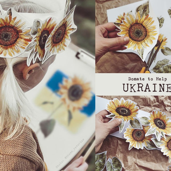 Sunflower crown - ALL  PROCEEDS from the sales of this crown will go to charities in Ukraine