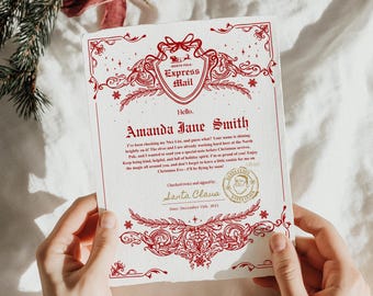 Editable Letter From Santa Template | Personalized Letter From Santa | North Pole Mail | Christmas Printable | Canva Template