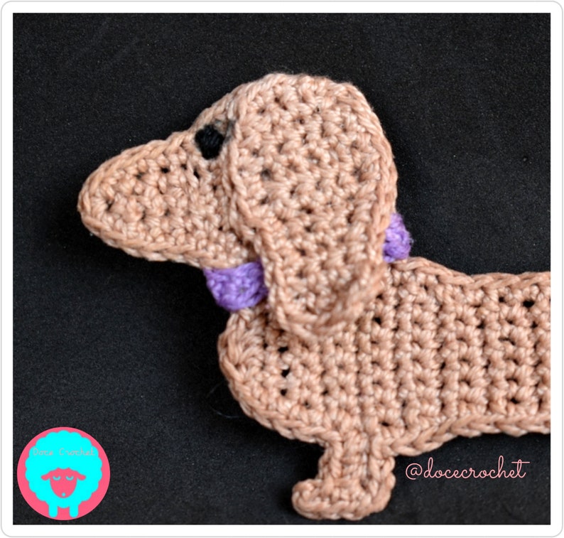Crochet dachshund doxie puppy dog bookmark special gift Etsy