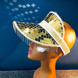 Disco ball Festival Visor Gold - QUICK DELIVERY!