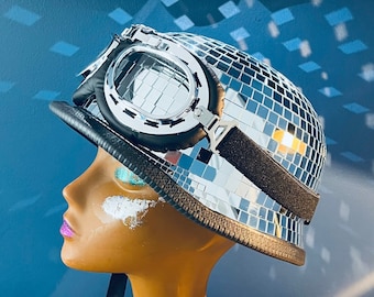 Casco militare con palla da discoteca + occhiali