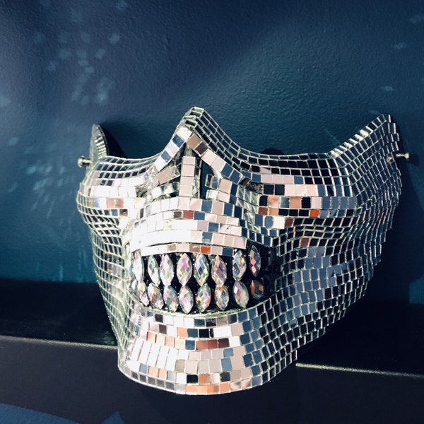 Disco Ball Skull Face Mask - Mirror Mask