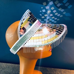 Disco ball Festival Visor - Rainbow - Quick Delivery