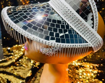 Visiera da festival a forma di palla da discoteca - CONSEGNA RAPIDA!