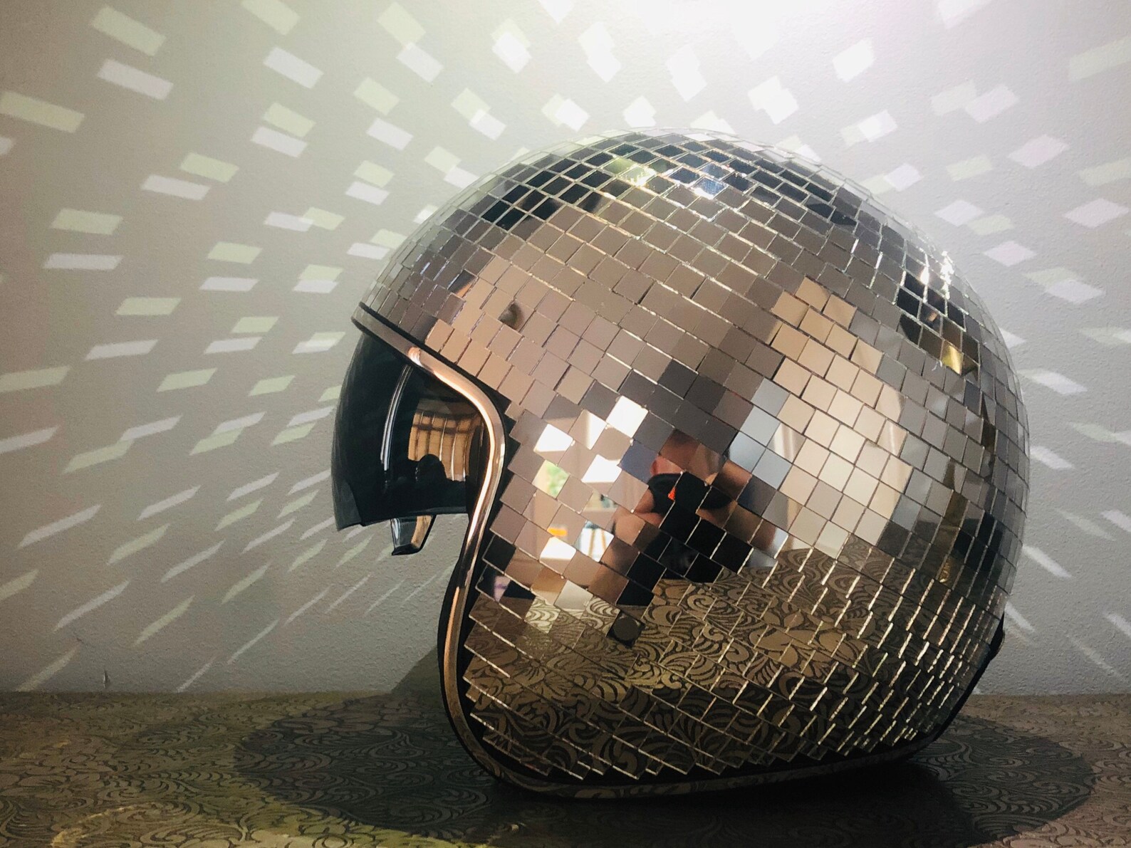 Disco ball Helmet with Retractable Visor QUICK DELIVERY Etsy