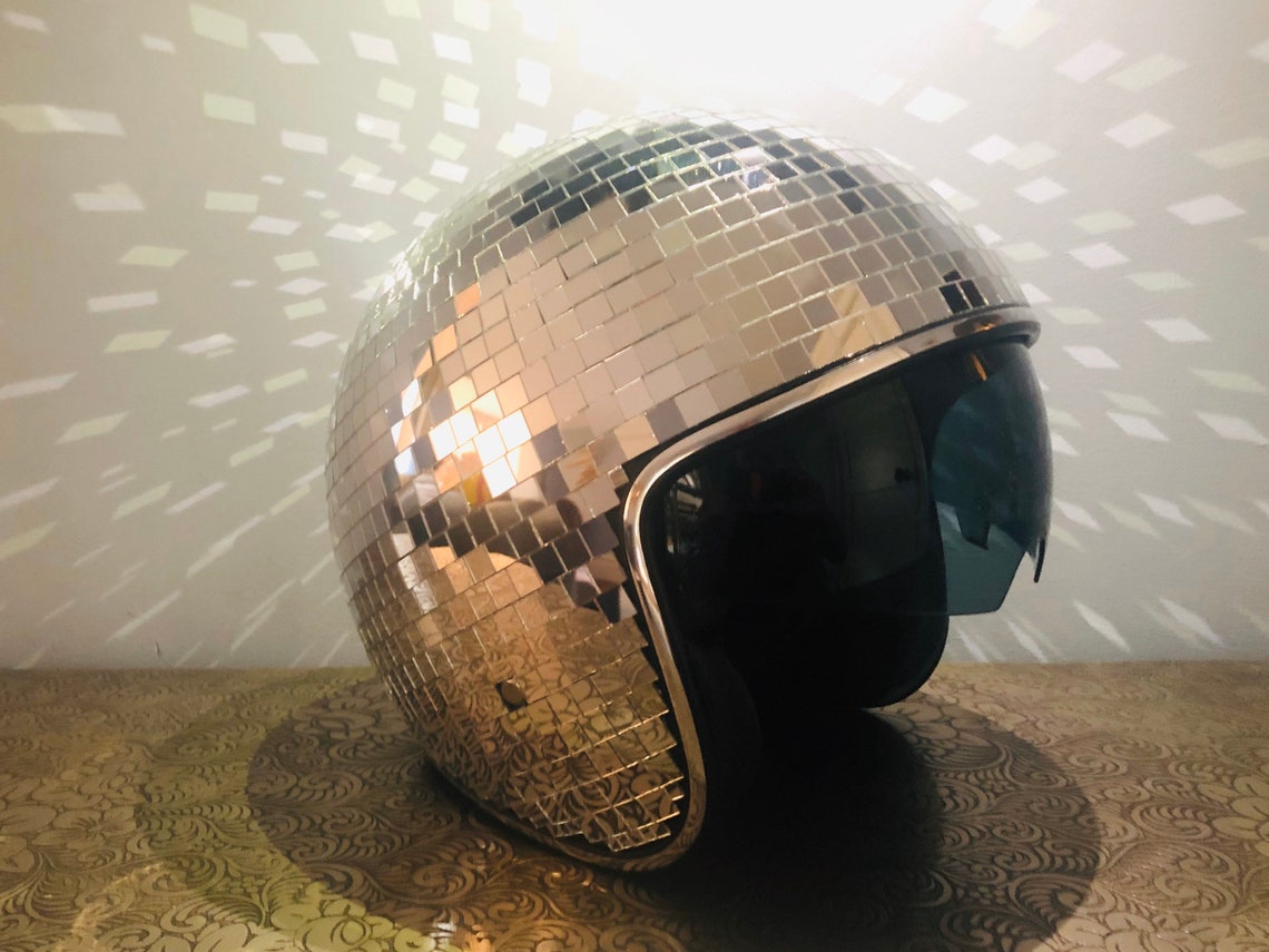 Disco ball Helmet with Retractable Visor IN STOCK Etsy