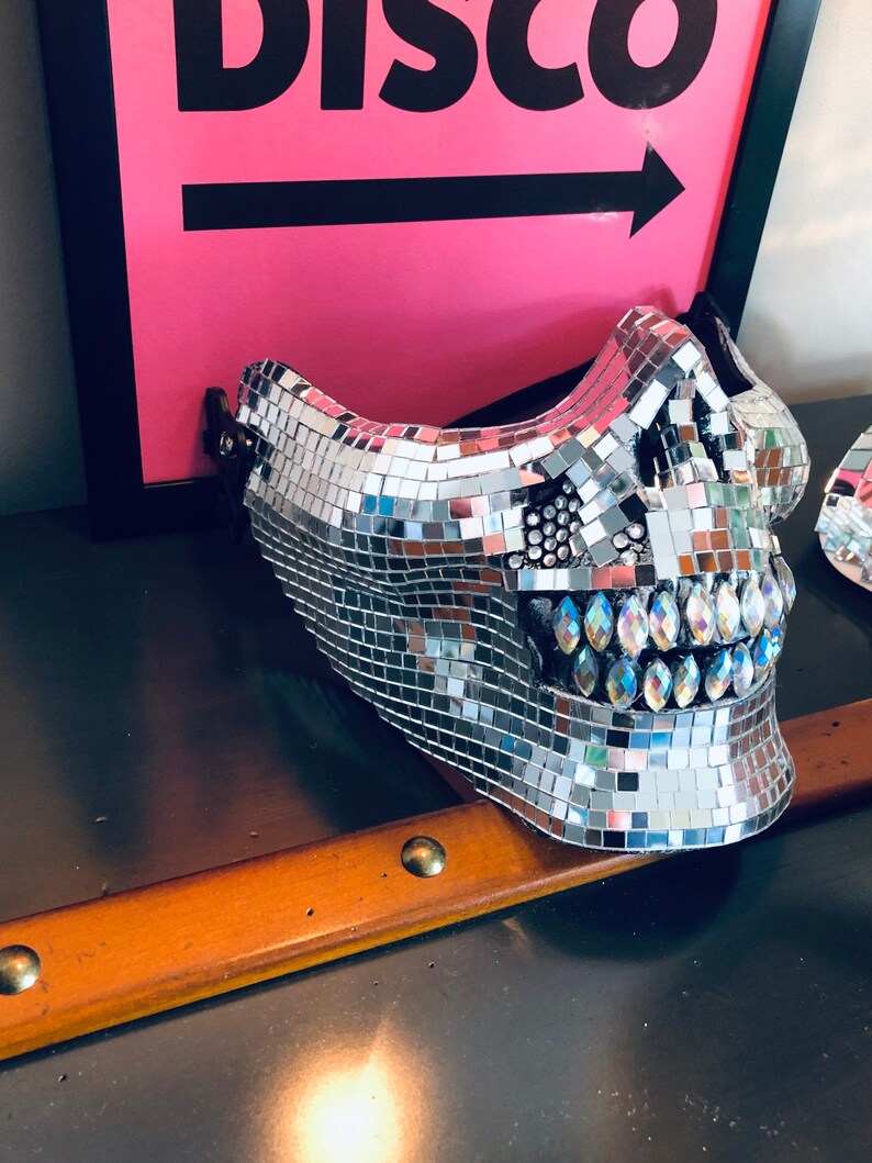 Disco Ball Skull Face Mask Mirror Mask Etsy UK