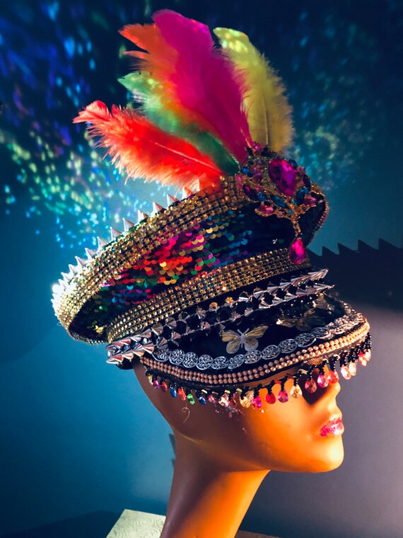 Military Festival Captain Hat Jewelled 
