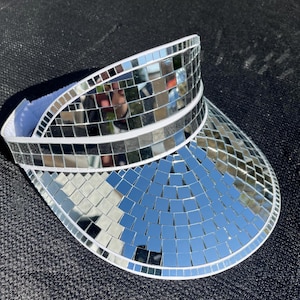 Disco Ball Mirror Visor - Silver (other colours available)