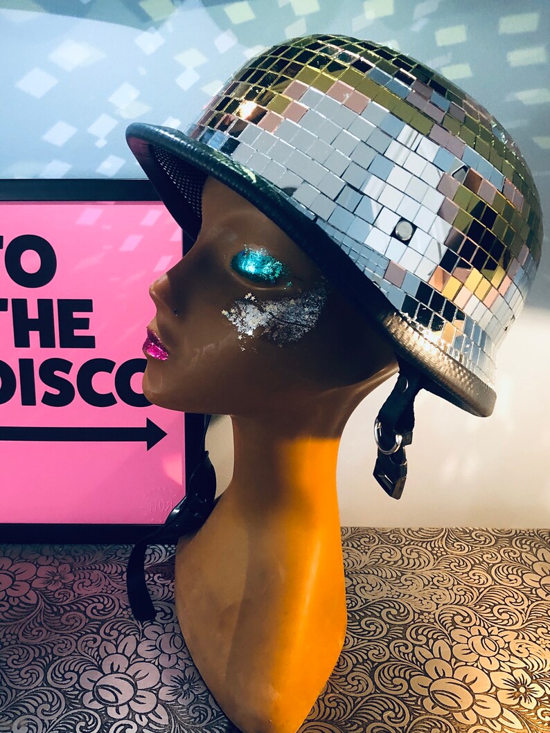 Military Goldie Disco ball Helmet with UV goggles Medium Etsy