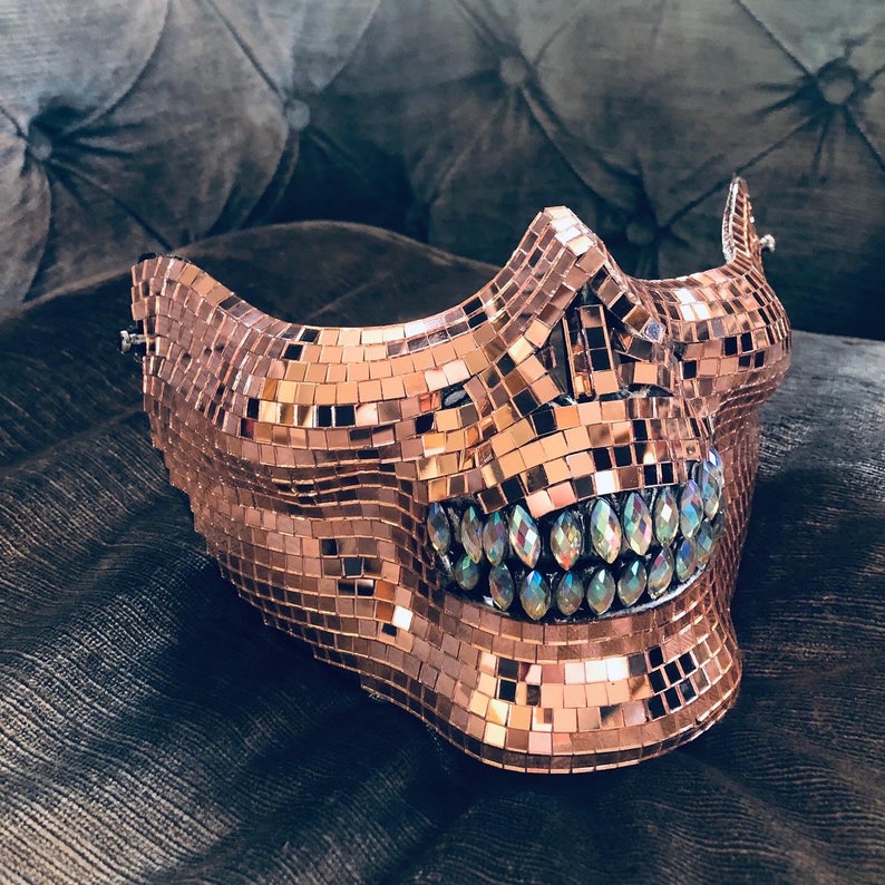 Disco Ball Skull Face Mask Mirror Mask Etsy UK