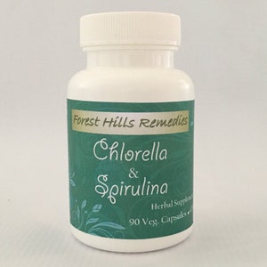 Spirulina & Chlorella Vegan Capsule, 100% pure and organic Ingredients, Kosher Halal Capsules