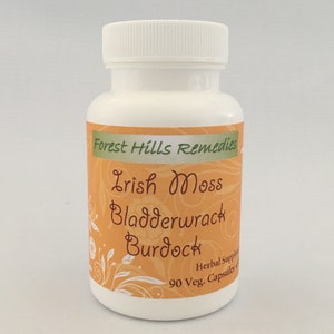 Bladderwrack, Irish Moss and Burdock Root Vegan Capsules, 100% Pure Organic Ingredients, Different counts available, Wholesale available