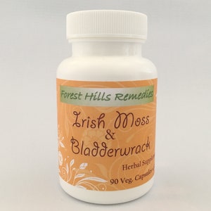 Irish Moss and Bladderwrack Vegan Capsules, 100% Pure Organic Ingredients, Different counts available, Wholesale available