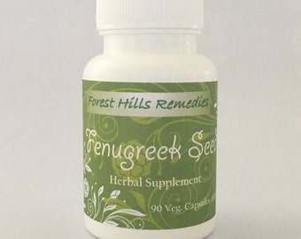 100% Pure Organic Fenugreek Seed Vegan Capsules, Retail and Wholesale