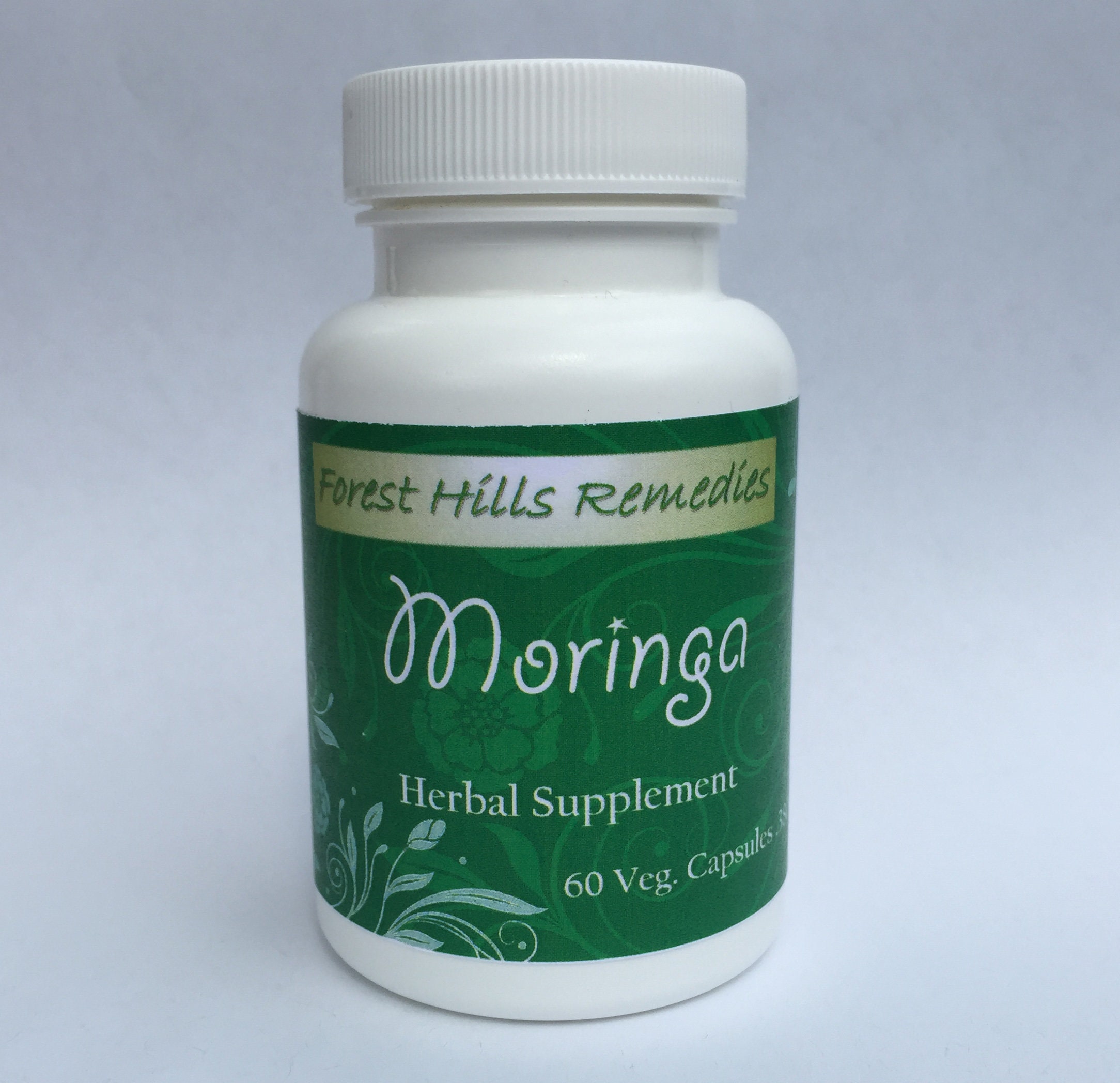 Moringa Leaf Powder Vegan Capsules, 500 mg Each, Organic Ingredients, Different Counts Available, Wholesale available