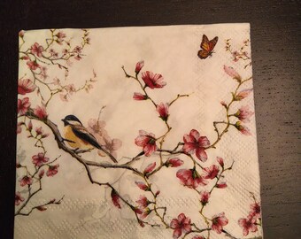 Weddings Cherry Blossom Serviettes for Decoupage Parties 2 Paper Napkins