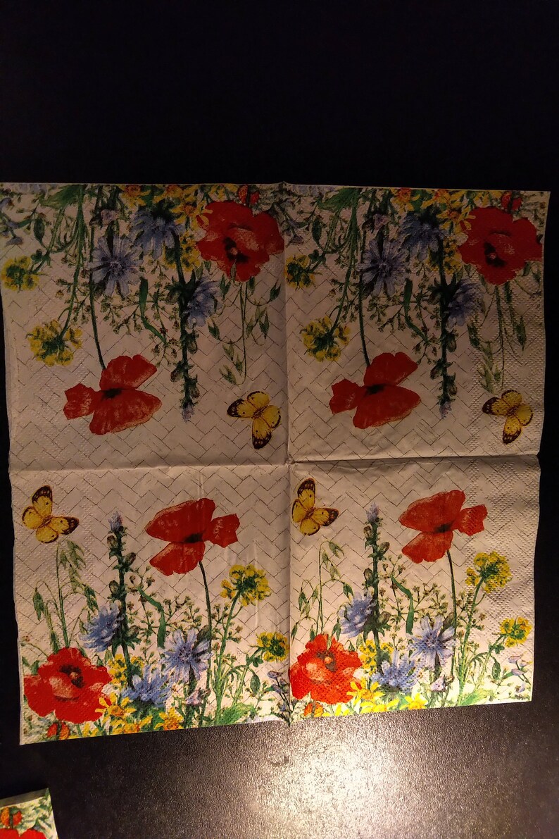 Two 2 Paper Cocktail Napkins for Decoupage Mixed Media & Etsy