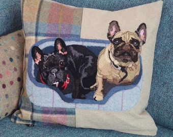 刺繍入り犬用クッション - Etsy 日本