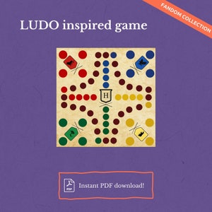 Ludo geïnspireerde heksen en tovenaars / afdrukbare digitale download / A4 & PNG