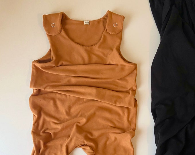 Copper overalls unisex Romper gender neutral onesie dungarees snap romper Baby Boy Romper