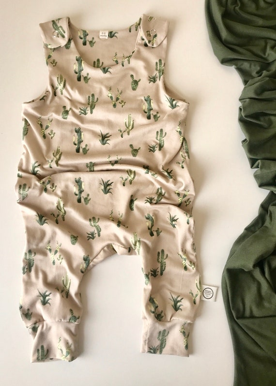 Cactus Baby Boy romper snap romper overalls dungarees Etsy
