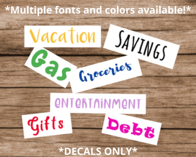cash envelope budget labels custom vinyl decals for