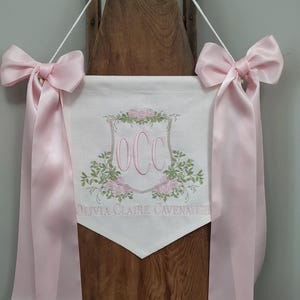 baby announcement banner, hospital sign, bassinet sign banner, embroidered baby banner, welcome baby sign