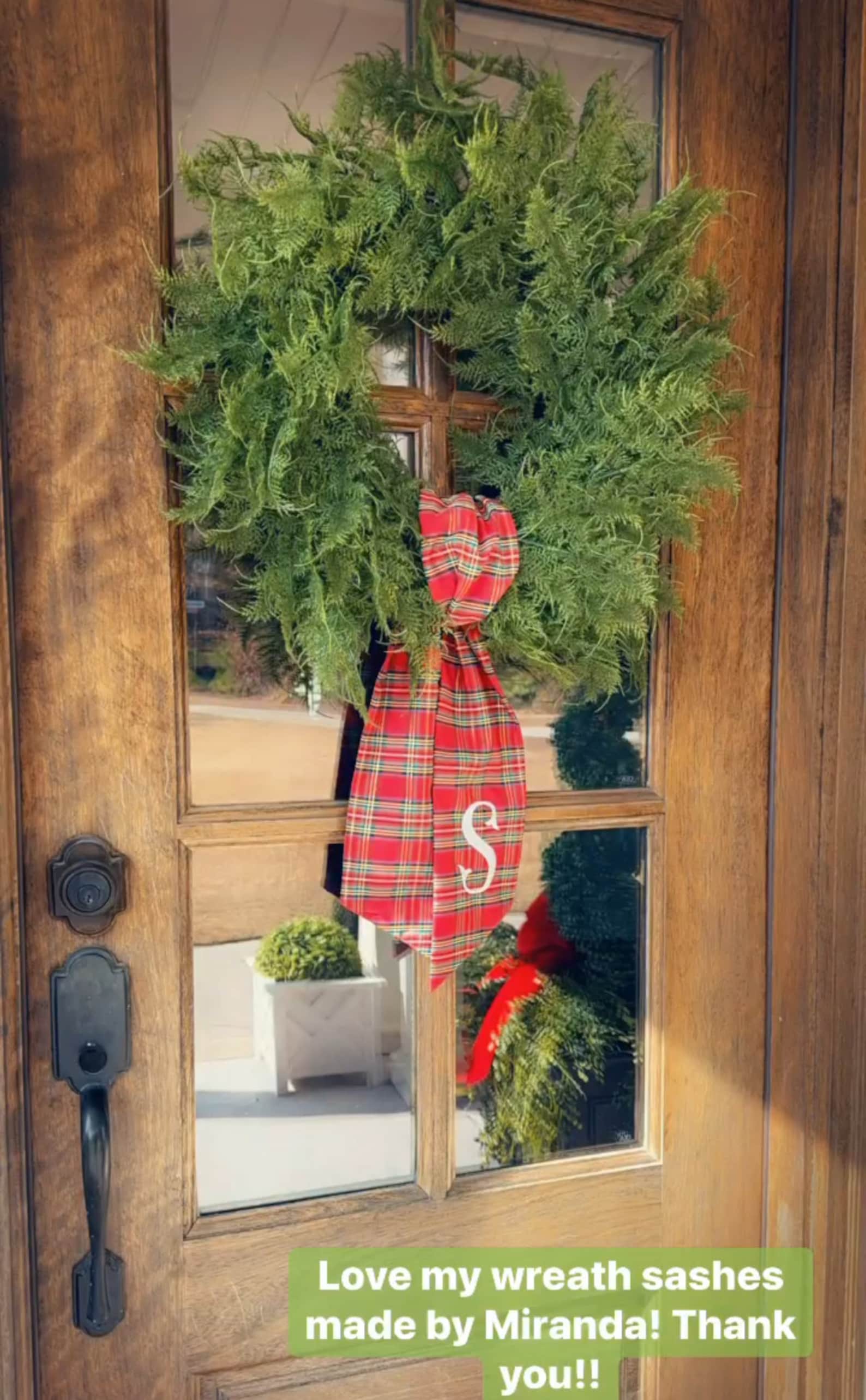 Monogrammed Plaid Christmas Wreath Sash: Embroidered Tartan Door Decor Grandmillennial Ralph Lauren Inspired - Will ship on time!