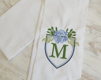 Hydrangea wreath sash, summer, spring, monogram sash, door decor, wedding sash