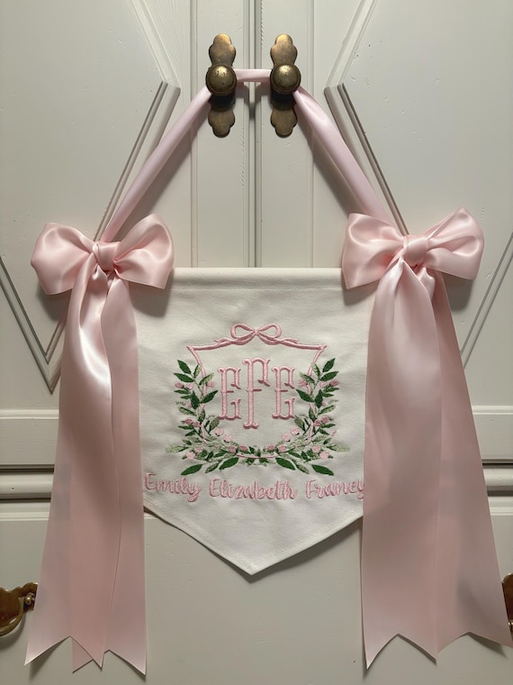 Personalized Welcome Baby Banner, Monogram Nursery Decor