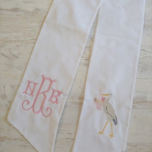 Welcome baby, baby sash, new baby, baby gift, shower decor, nursery, stork sash, wreath sash, baby announcement