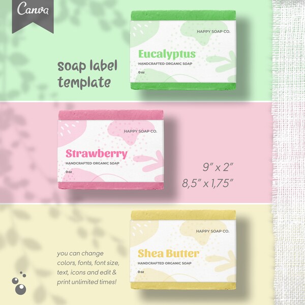 Soap Label Template Cigar Band - Etsy