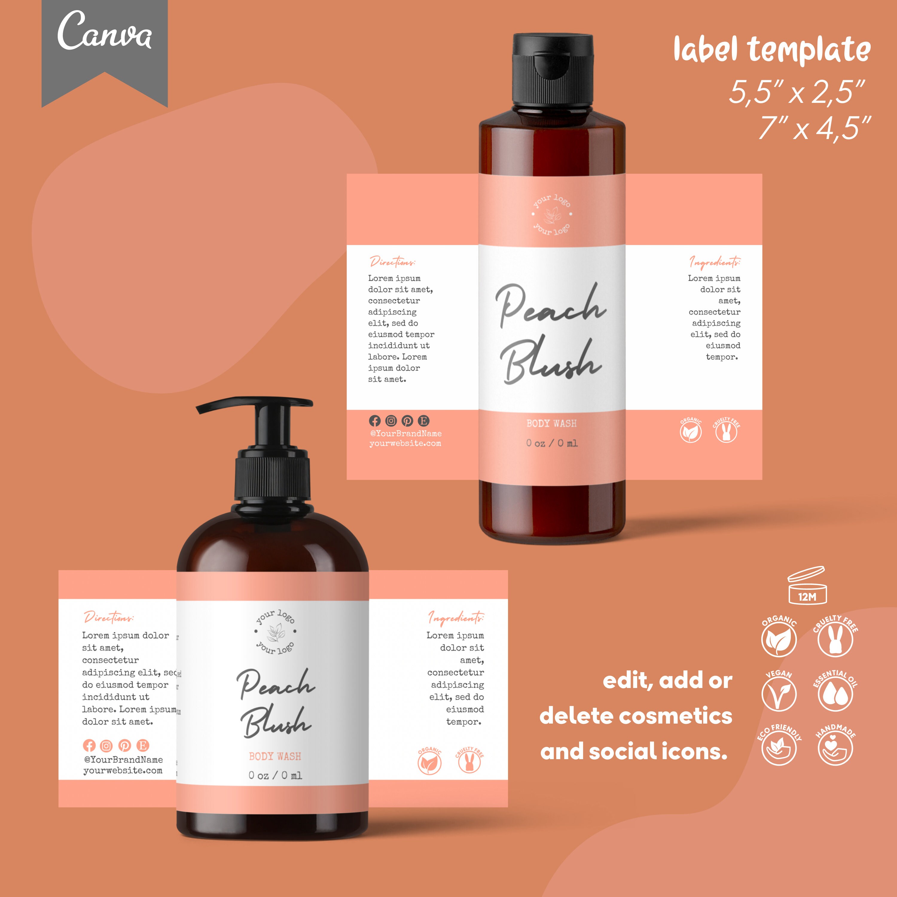 Bath Product Label Template product labels product | Etsy