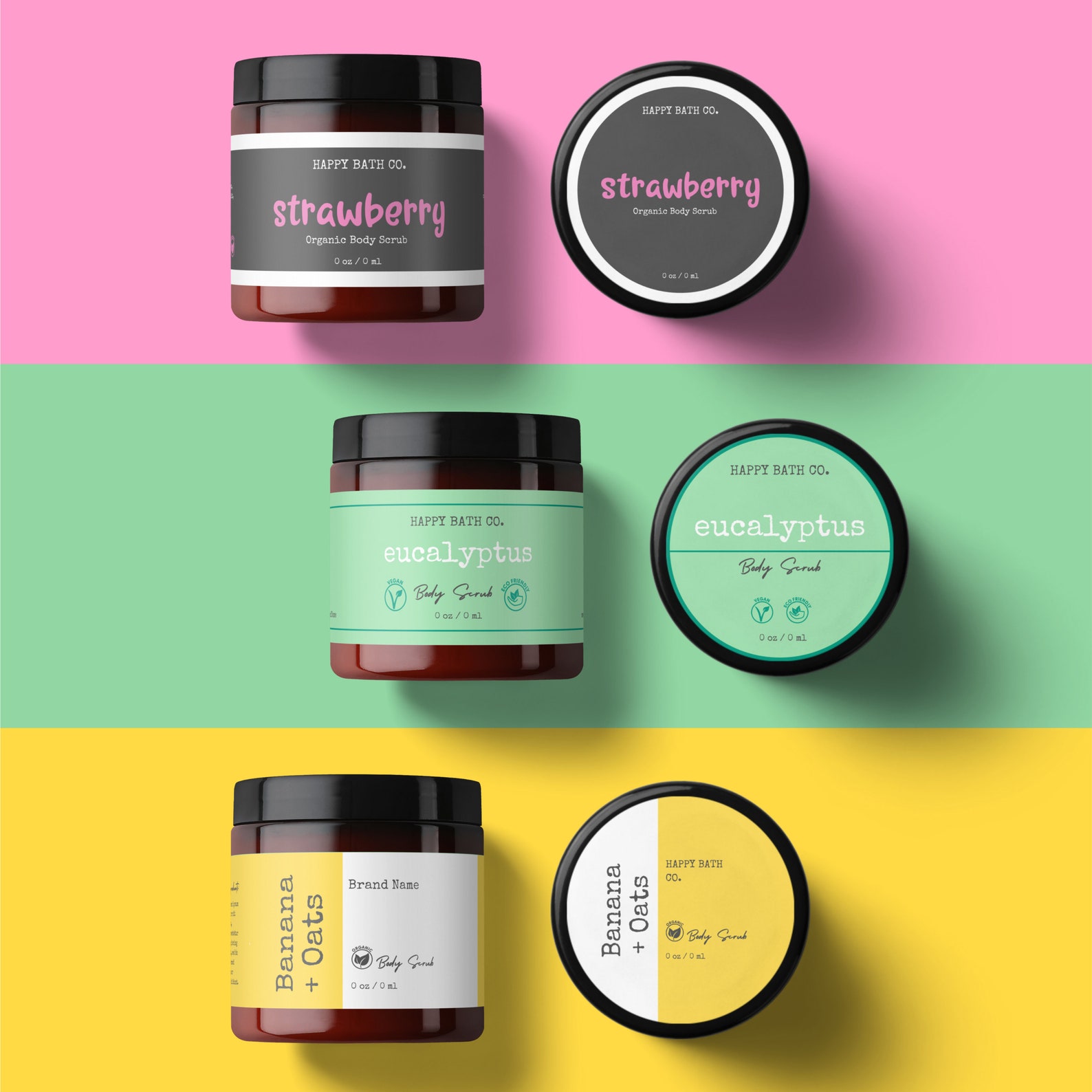 Body Butter Labels Template Wrap Around Sticker Cosmetic Etsy