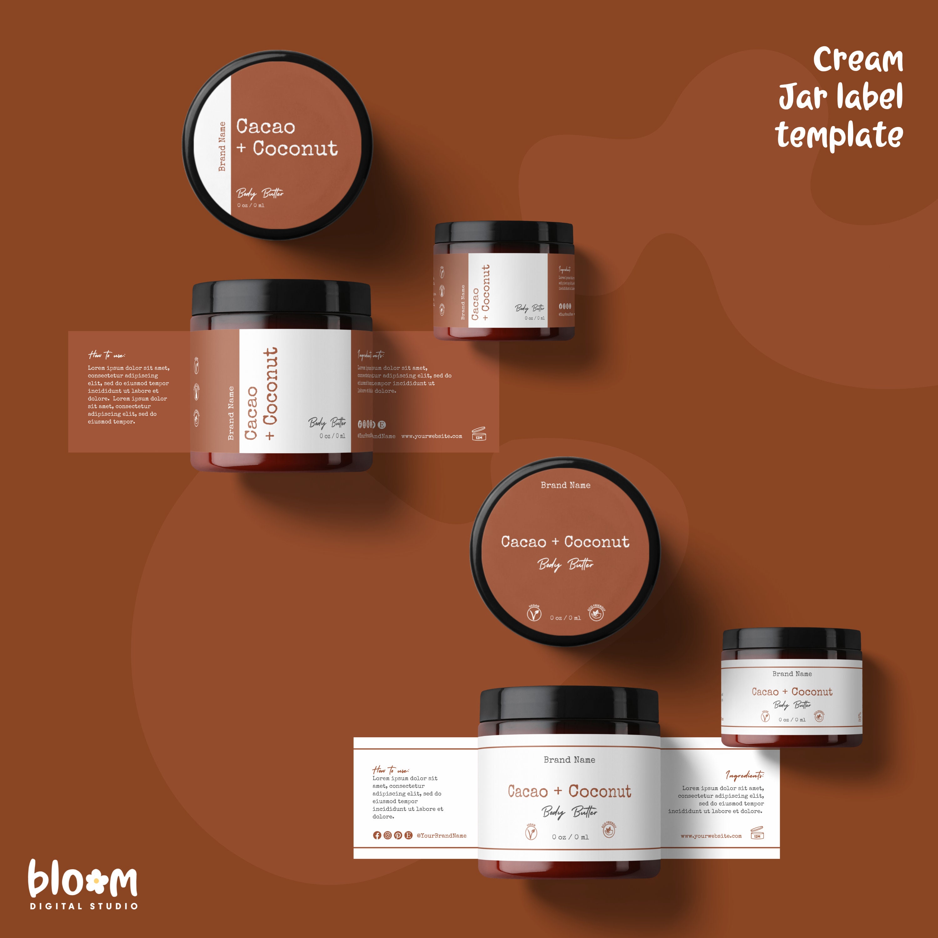 2oz jar label Product label template cosmetic labels Etsy