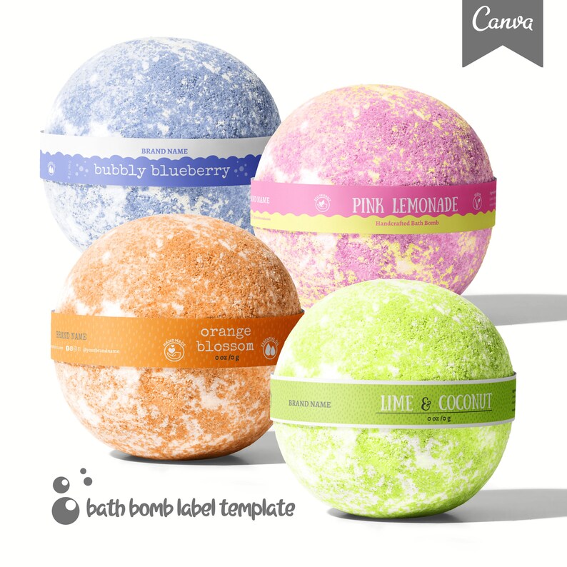 Bath Bomb Label Template Printable Labels Belly Band - Etsy