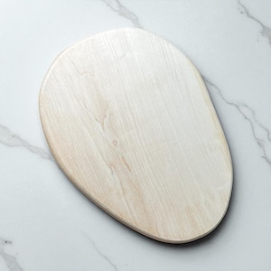 LARGE PEBBLE BOARD Handmade Rock Themed Wood Cutting Board, Rustic, Unfinished, Novelty, Modern, Kitchenware, Unique, Maple, Food Safe