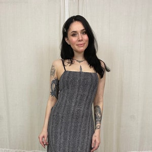 90’s City Triangles High-Low Black and Silver Glitter Dress