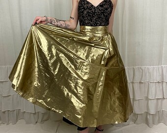 Vintage 90’s Gold Lame and Velvet with Glitter Party Gown