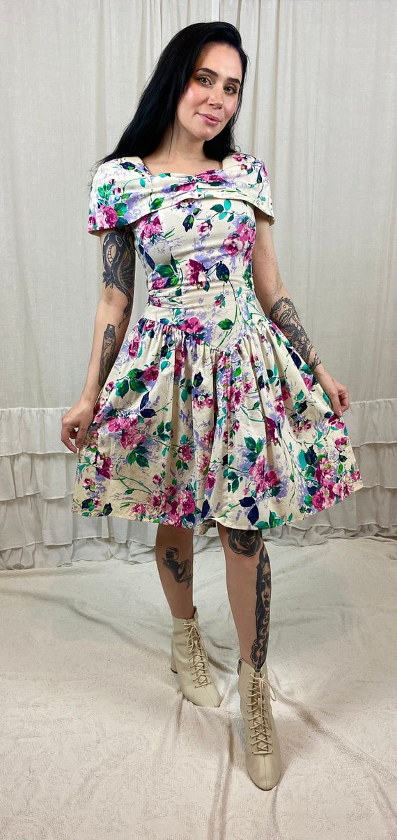 80’s/90’s Floral Party Dress by Byer Too!