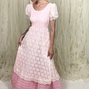 70’s Pink and White Daisy Cupcake Dress by Nadine