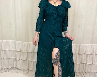 green emerald velvet dress Juliet Lace Back Dress main image 0