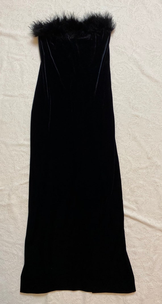 Vintage 90’s Marabou Trim velvet Dress