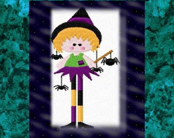 Machine Embroidery / Witch Embroidery Designs / Instant Download / Halloween Embroidery File / Spider Embroidery